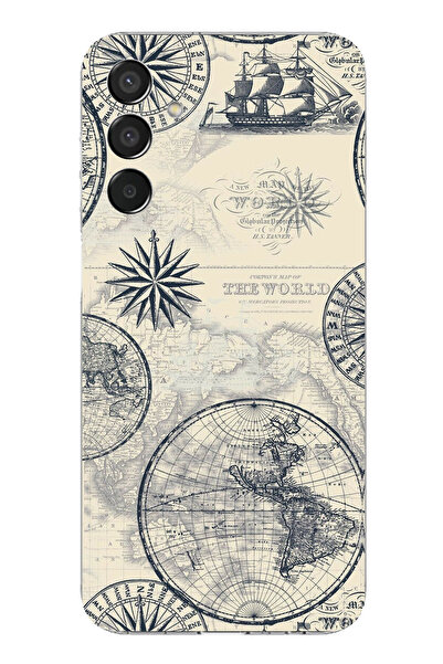 TechTree حافظة سيليكون متوافقة مع هاتف سامسونج جالاكسي M15 تحمل خريطة العالم ...