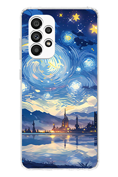 TechTree حافظة سيليكون متوافقة مع هاتف سامسونج جالاكسي A23 بتصميم السماء المر...