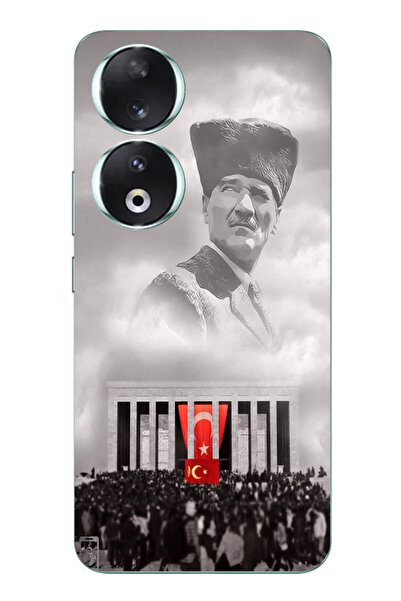 TechTree حافظة سيليكون من نوع Kalaplı Atatürk مطبوع متوافقة مع هاتف Honor 90
