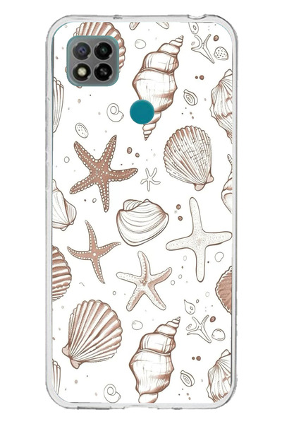 TechTree حافظة سيليكون مطبوع متوافقة مع هاتف Redmi 9C / 10A مع نجم البحر البن...