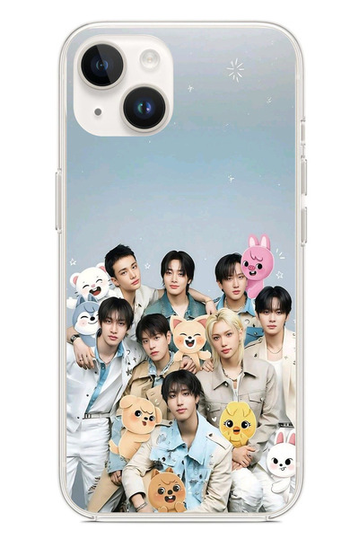 TechTree حافظة سيليكون مطبوع متوافقة مع iPhone 13-14 تحمل طابع فرقة K-Pop للأ...