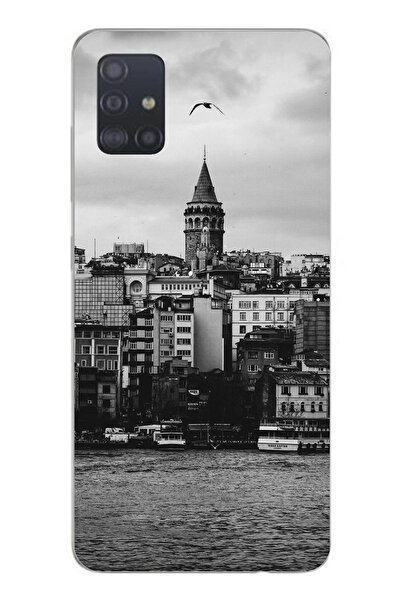 TechTree جراب سيليكون متوافق مع هاتف سامسونج جالاكسي A51 مع مناظر برج غالاتا ...