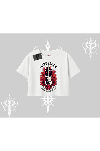 Tarzsokak Оверсайз къса блуза Hard Rock с крилати китари Rebellion