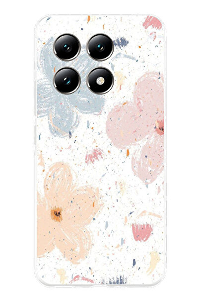 TechTree حافظة سيليكون مطبوع متوافقة مع هاتف Xiaomi Mi 14T بنمط زهور تجريدية ...