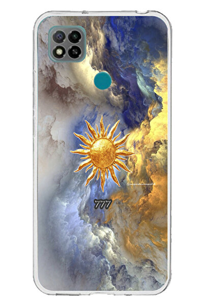 TechTree حافظة سيليكون متوافقة مع Redmi 9C / 10A 777 بتصميم الشمس والسحاب مطبوع