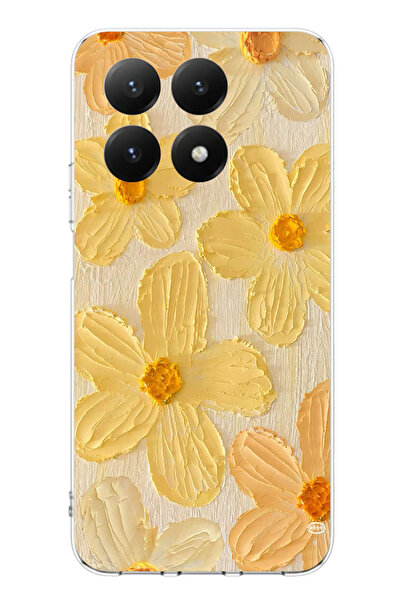 TechTree حافظة سيليكون متوافقة مع هاتف Xiaomi Mi 15T PRO بلون أصفر ديزي مطبوع