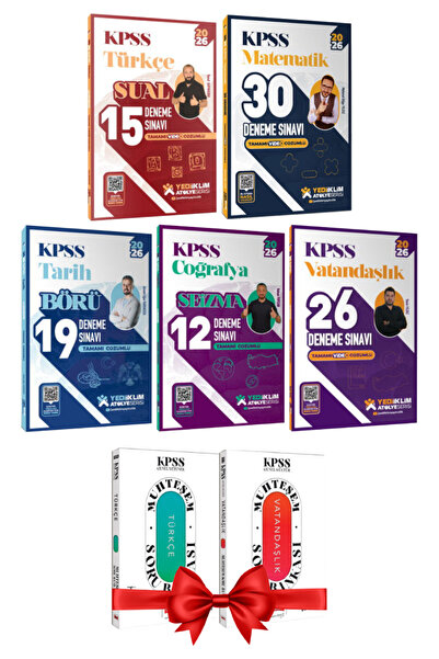 Yediiklim Yayınları KPSS 2026 Türkçe Matematik Tarih Coğrafya Vatandaşlık Den...
