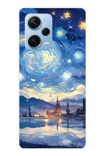 TechTree حافظة سيليكون متوافقة مع هاتف Redmi Note 12 PRO 5G بتصميم السماء الم...