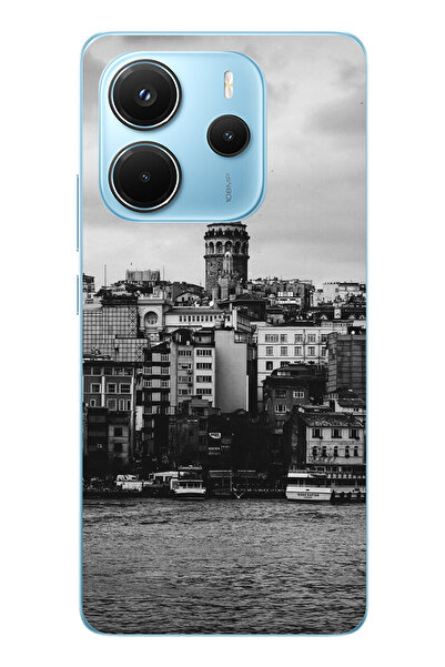 TechTree جراب سيليكون مطبوع متوافق مع هاتف Redmi Note 14 4G مع إطلالة على برج...