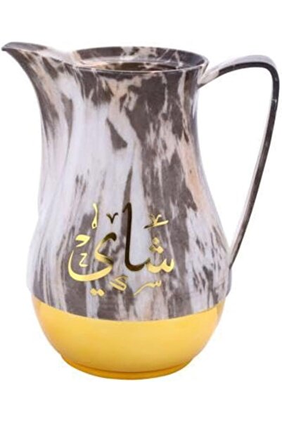 ROYALFORD 2 Piece Marble Tea & Cawa Set 1 Liter Each With Double Wall Pink Glass Liner Insulated Cof