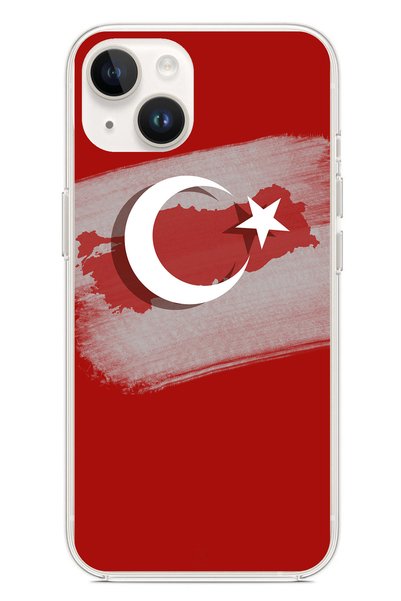 TechTree حافظة سيليكون متوافقة مع هاتف iPhone 13-14 بتفاصيل خريطة تركيا وعلمه...