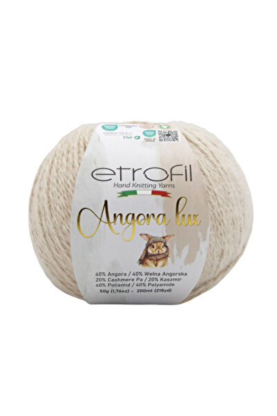 Etrofil Angora Lux Wool %45 Angora Lux %55 Polyamide 50 g Fine Knitting Yarn Soft 70107