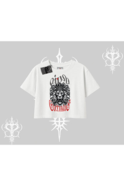 Tarzsokak قصة فضفاضة تي شيرت قصير الأكمام بتصميم الأسد المُتاج من روك أوثوريت...