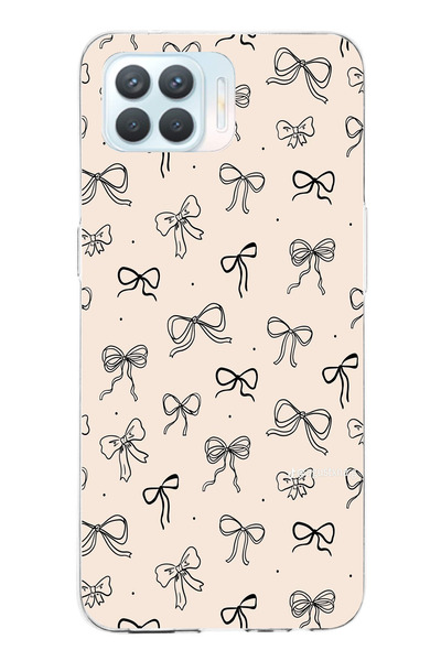 TechTree حافظة سيليكون متوافقة مع هاتف OPPO Reno 4 Lite باللون الأسود ونمط في...