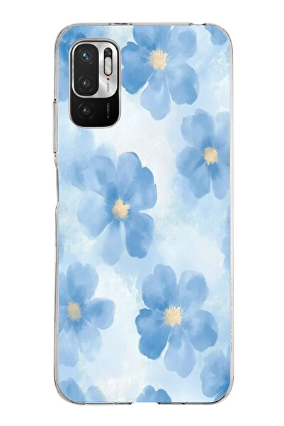 TechTree حافظة سيليكون متوافقة مع هاتف Redmi Note 10 5G باللون الأزرق مطبوع