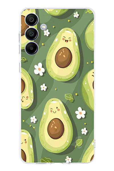 TechTree حافظة سيليكون متوافقة مع هاتف سامسونج جالاكسي A16 باللون الأخضر اللطيف والأفوكادو مطبوع