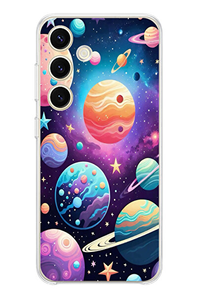 TechTree حافظة سيليكون مطبوع متوافقة مع هاتف سامسونج جالاكسي S24 بنمط الفضاء ...