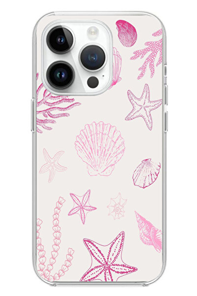 TechTree حافظة سيليكون متوافقة مع هاتف iPhone 14 PRO باللون الوردي وStarfish ...