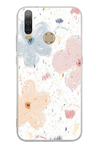 TechTree حافظة سيليكون مطبوع متوافقة مع جهاز General Mobile GM 10 بنمط زهور تجريدية وبقع باستيل