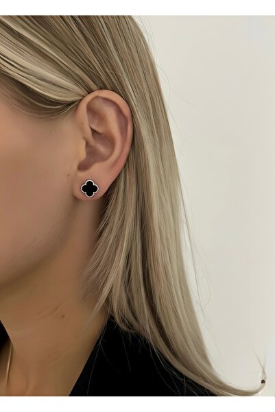 MİRAÇ GÜMÜŞ TAKI ATÖLYEM 925 ayar gümüş küçük boy yonca detaylı mineli zarif ...