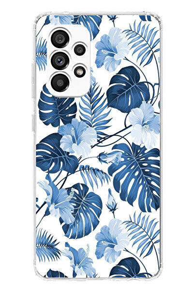 TechTree حافظة سيليكون مطبوع متوافقة مع هاتف سامسونج جالاكسي A23 بنمط أوراق ا...