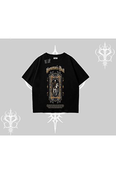 Tarzsokak قصة فضفاضة تي شيرت هورسمانز سكل دارك ريليك ستريت ليجاسي