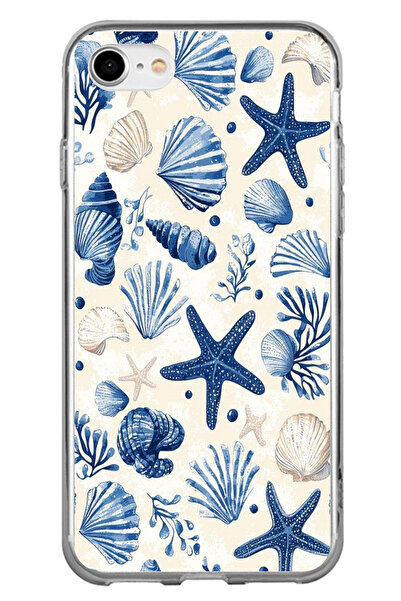 TechTree حافظة سيليكون مطبوع متوافقة مع هاتف iPhone 6 - 6S بنمط صدفة البحر ال...