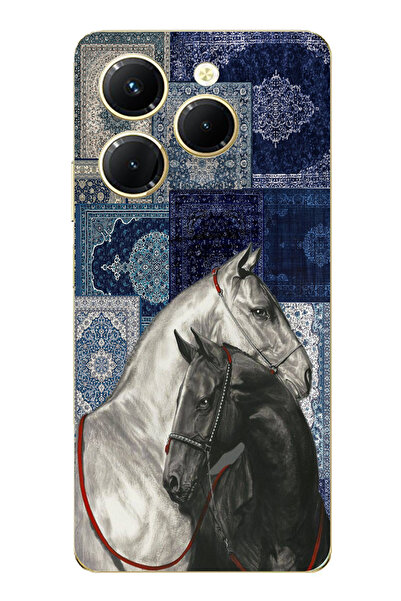 TechTree حافظة سيليكون متوافقة مع هاتف Infinix Hot 40-40 PRO بنمط السجاد الأز...