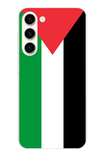 TechTree حافظة سيليكون متوافقة مع هاتف سامسونج جالاكسي S24 بلس بعلم فلسطين مطبوع