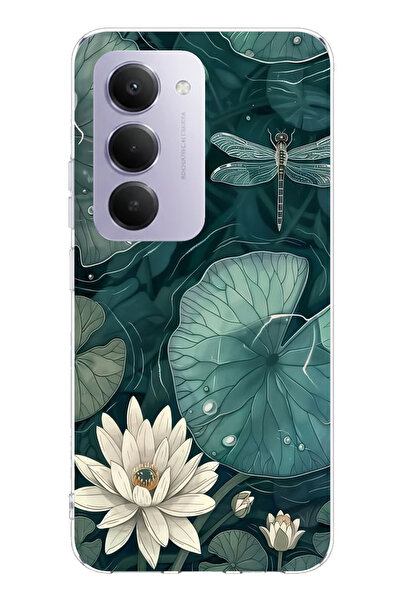 TechTree حافظة سيليكون متوافقة مع هاتف Redmi 15 4G على شكل زهرة اللوتس والياف...