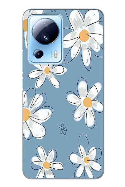 TechTree حافظة سيليكون متوافقة مع هاتف Xiaomi Mi 13 Lite باللون الأزرق ديزي ج...