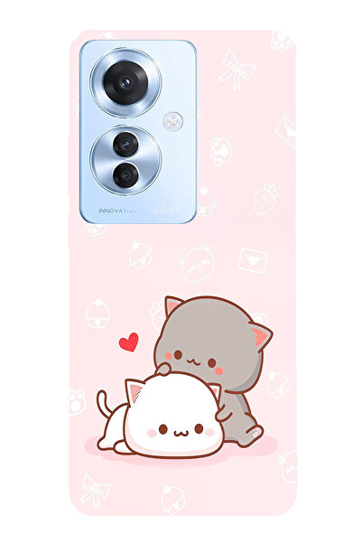 TechTree حافظة سيليكون متوافقة مع هاتف OPPO Reno 11F، لطيفة ورائعة مطبوع