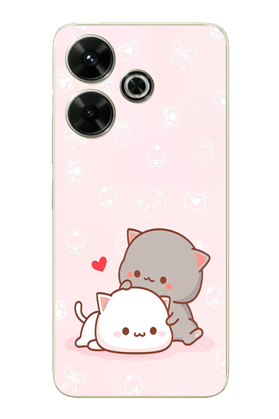 TechTree حافظة سيليكون متوافقة مع هاتف Redmi 13، لطيفة وريموتيكية، مطبوع