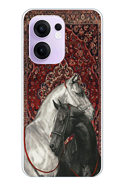 TechTree حافظة سيليكون متوافقة مع هاتف OPPO Reno 13F ذات تصميم سجادة تقليدية ...