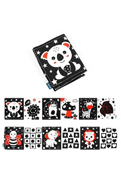 Zigver Bebek Yumuşak Bez Kitap Siyah Beyaz Kumaş Kitap Duyusal Oyuncaklar Erk...