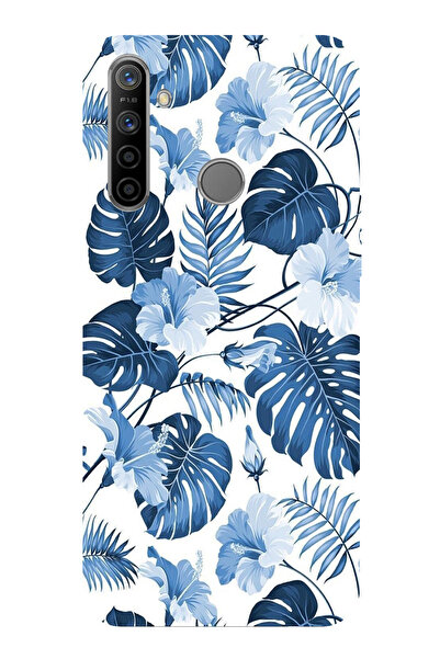 TechTree حافظة سيليكون مطبوع متوافقة مع هاتف Realme 5i - 6i - C3 بنمط أوراق ا...