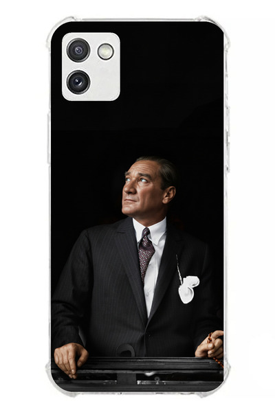 TechTree حافظة سيليكون متوافقة مع هاتف سامسونج جالاكسي A03 من Ufka Lider Ataturk مطبوع