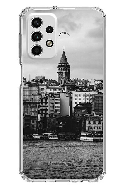 TechTree جراب سيليكون متوافق مع هاتف سامسونج جالاكسي A73 مع مناظر برج غالاتا ...