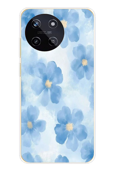 TechTree حافظة سيليكون متوافقة مع هاتف Realme 11 4G باللون الأزرق مطبوع