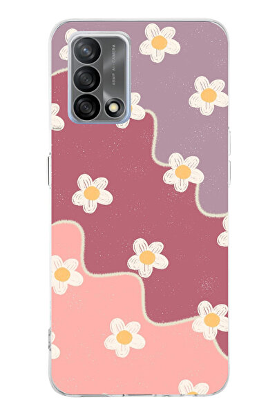 TechTree حافظة سيليكون متوافقة مع هاتف OPPO A74 بلون الورد المجفف والأرجواني ...