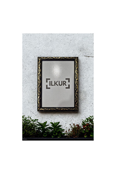 ilkur A4 Size (21X30Cm) Flat Glass Frame with Gold Pattern