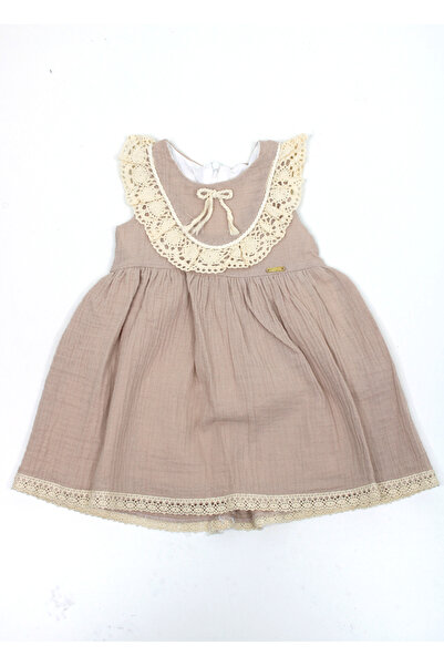 Bebüş فستان بناتي من الدانتيل بقطع قماش مخيطة معاً من الموسلين 15683
