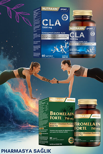 Nutraxin Yağ Yakım & Toparlanma Destek Seti | CLA 1300 mg + Bromelain Forte |...