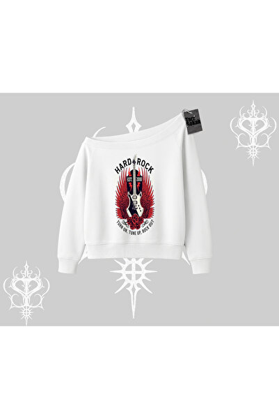 Tarzsokak Hanorac cu guler rotund Hard Rock Winged Guitar Rebellion