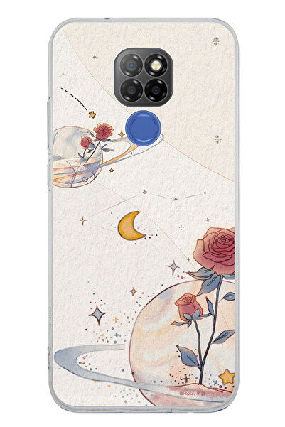 TechTree حافظة سيليكون متوافقة مع جهاز General Mobile GM 20 Planet and Star and Rose مطبوع