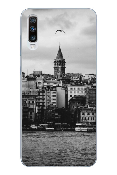 TechTree جراب سيليكون مطبوع متوافق مع هاتف سامسونج جالاكسي A50-A30S مع مناظر ...