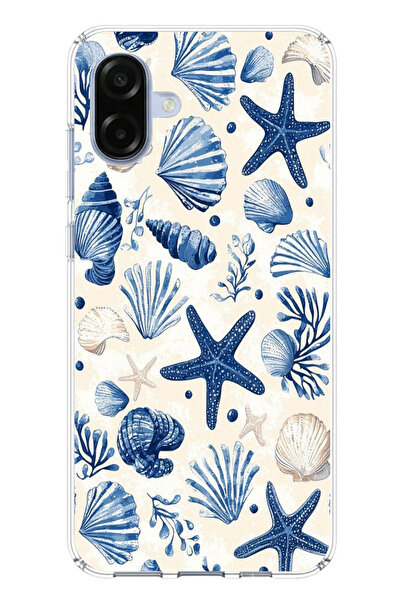 TechTree حافظة سيليكون مطبوع متوافقة مع هاتف سامسونج جالاكسي A07 بنمط الصدفة ...