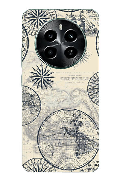 TechTree حافظة سيليكون متوافقة مع Realme 12 PRO-PRO PLUS تحتوي على خريطة العا...