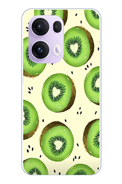 TechTree حافظة سيليكون متوافقة مع OPPO Reno 13 PRO وشرائح الكيوي الأخضر وقلب ...