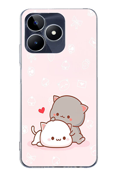 TechTree حافظة سيليكون متوافقة مع هاتف Realme C53 لطيفة وريموتيك مطبوع